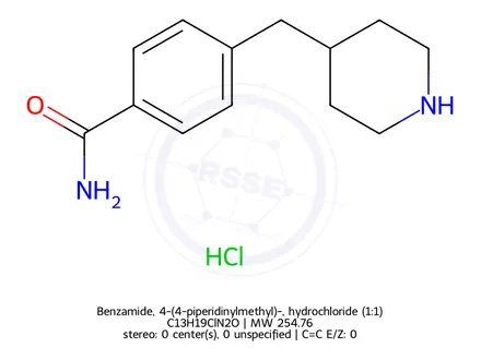 Chemical structure of Benzamide, 4-(4-piperidinylmethyl)-, hydrochloride (1:1)