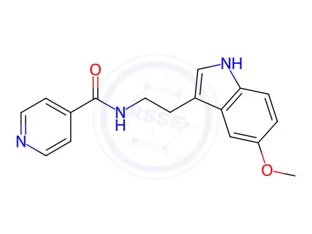 Chemical structure of N-(2-(5-Methoxy-1H-indol-3-yl)ethyl)isonicotinamide