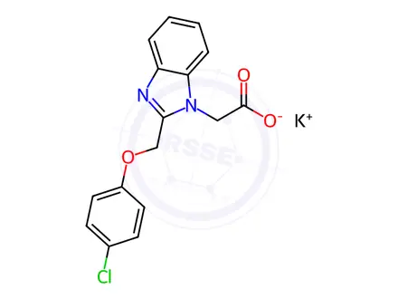Chemical structure of potassium {2-[(4-chlorophenoxy)methyl]-1H-benzimidazol-1-yl}acetate
