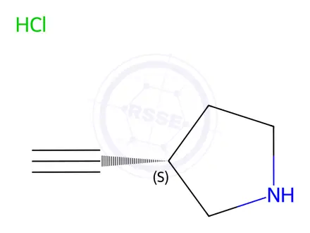 Chemical structure of (3S)-3-ethynylpyrrolidine;hydrochloride