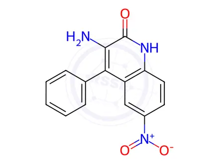 Chemical structure of 3-Amino-6-nitro-4-phenyl-2(H)-quinolinone