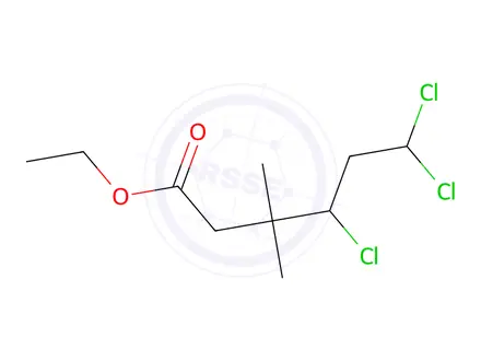 Chemical structure of 3,3-dimethyl-4,6,6-trichloro-5-hexenic acid ethyl ester