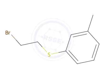 Chemical structure of 1-[(2-bromoethyl)sulfanyl]-3-methylbenzene