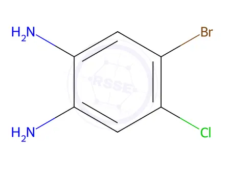 Chemical structure of 4-bromo-5-chlorobenzene-1,2-diamine