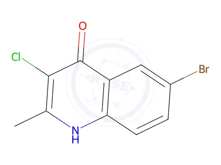 Chemical structure of 6-Bromo-3-chloro-4-hydroxy-2-methylquinoline