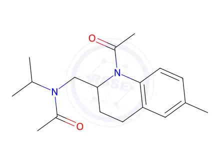 Chemical structure of N-[(1-acetyl-1,2,3,4-tetrahydro-6-methyl-2-quinolyl)methyl]-N-isopropylacetamide