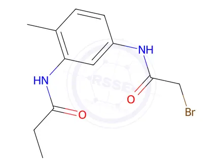 Chemical structure of N-{5-[(2-Bromoacetyl)amino]-2-methylphenyl}propanamide