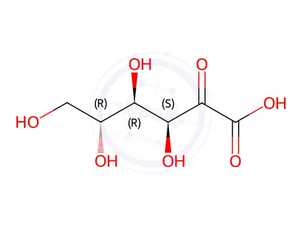 Chemical structure of 2-Keto-d-gluconic Acid