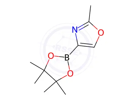 Chemical structure of Oxazole, 2-methyl-4-(4,4,5,5-tetramethyl-1,3,2-dioxaborolan-2-yl)-