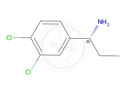 Chemical structure of (1R)-1-(3,4-Dichlorophenyl)propan-1-amine hydrochloride
