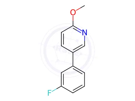 Chemical structure of 5-(3-fluorophenyl)-2-methoxypyridine