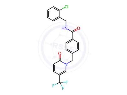 Chemical structure of N-(2-chlorobenzyl)-4-((2-oxo-5-(trifluoromethyl)pyridin-1(2H)-yl)methyl)benzamide