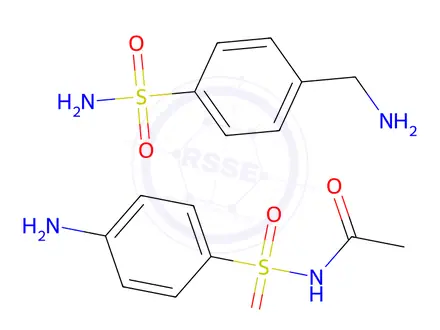 Chemical structure of N-((4-Aminophenyl)sulfonyl)acetamide compound with 4-(aminomethyl)benzenesulfonamide (1:1)