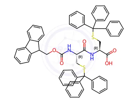 Chemical structure of Fmoc-Cys(Trt)-Cys(Trt)-OH