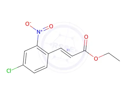 Chemical structure of (E)-Ethyl 3-(4-chloro-2-nitrophenyl)acrylate, 97%