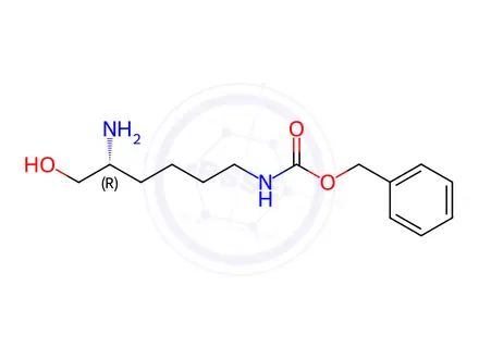 Chemical structure of Carbamic acid, [(5R)-5-amino-6-hydroxyhexyl]-, phenylmethyl ester (9CI)