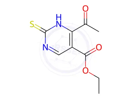 Chemical structure of Ethyl 6-acetyl-2-thioxo-1,2-dihydropyrimidine-5-carboxylate