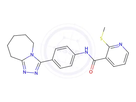Chemical structure of 2-(Methylthio)-N-(4-(6,7,8,9-tetrahydro-5H-[1,2,4]triazolo[4,3-a]azepin-3-yl)phenyl)nicotinamide