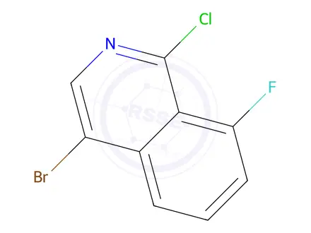 Chemical structure of 4-Bromo-1-chloro-8-fluoroisoquinoline