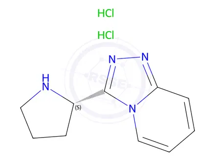 Chemical structure of (2S)-2-{[1,2,4]triazolo[4,3-a]pyridin-3-yl}pyrrolidine dihydrochloride