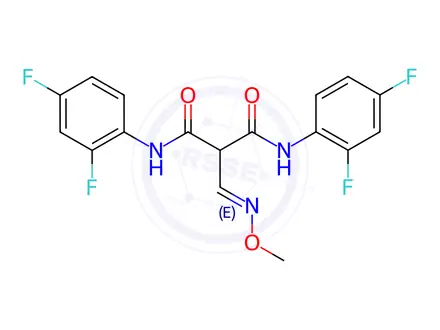 Chemical structure of N,N'-Bis(2,4-difluorophenyl)-2-[(1E)-(methoxyimino)methyl]propanediamide