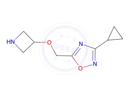 Chemical structure of 5-((Azetidin-3-yloxy)methyl)-3-cyclopropyl-1,2,4-oxadiazole