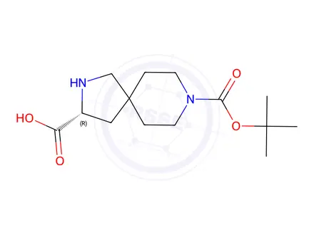 Chemical structure of (R)-8-(tert-butoxycarbonyl)-2,8-diazaspiro[4.5]Decane-3-carboxylic acid