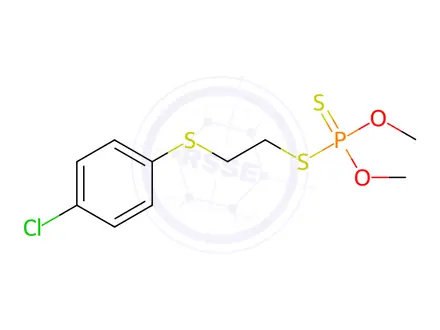Chemical structure of Phosphorodithioic acid S-[2-[(4-chlorophenyl)thio]ethyl]O,O-dimethyl ester