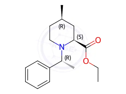 Chemical structure of [2S-[1(S*),2a,4a]]-4-Methyl-1-(1-phenylethyl)-2-piperidinecarboxylic Acid Ethyl Ester