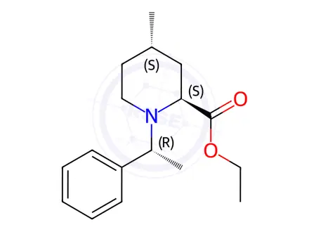 Chemical structure of [2S-[1(S*),2a,4β]]-4-Methyl-1-(1-phenylethyl)-2-piperidinecarboxylic Acid Ethyl Ester