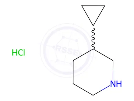 Chemical structure of 3-Cyclopropylpiperidine hydrochloride