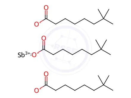 Chemical structure of antimony(3+) neodecanoate