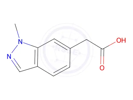 Chemical structure of 2-(1-methyl-1H-indazol-6-yl)acetic acid