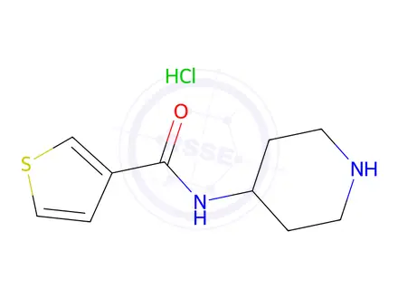 Chemical structure of N-(piperidin-4-yl)thiophene-3-carboxamide hydrochloride
