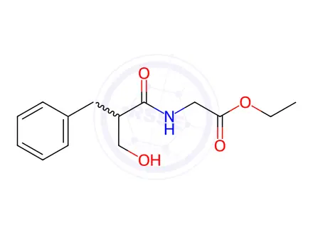 Chemical structure of Ethyl 2-(2-benzyl-3-hydroxypropanamido)acetate