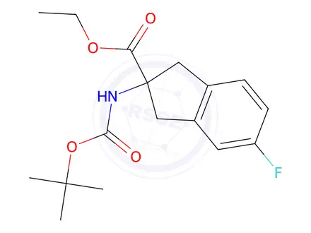 Chemical structure of Ethyl 2-(Boc-Amino)-5-Fluoro-2,3-Dihydro-1h-Indene-2-Carboxylate