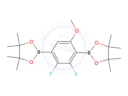 Chemical structure of 2,2'-(2,3-Difluoro-5-methoxy-1,4-phenylene)bis(4,4,5,5-tetramethyl-1,3,2-dioxaborolane)
