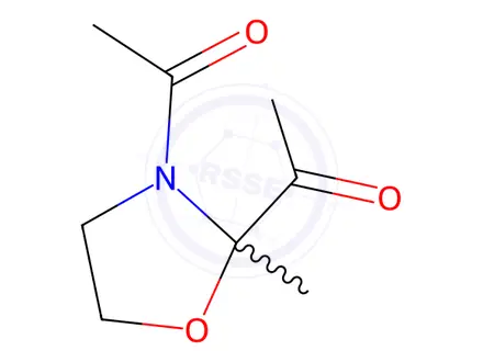 Chemical structure of Oxazolidine, 2,3-diacetyl-2-methyl-(9CI)