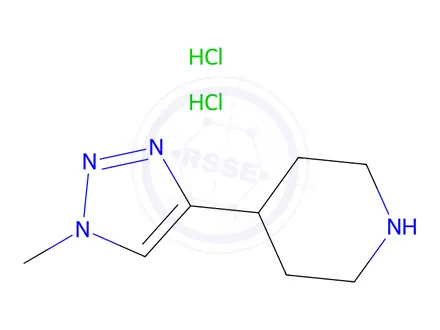 Chemical structure of 4-(1-methyl-1H-1,2,3-triazol-4-yl)piperidine dihydrochloride