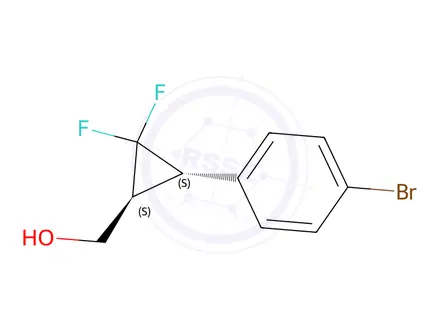 Chemical structure of ((1S,3S)-3-(4-bromophenyl)-2,2-difluorocyclopropyl)methanol