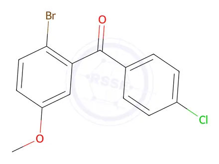 Chemical structure of (2-Bromo-5-methoxyphenyl)(4-chlorophenyl)methanone
