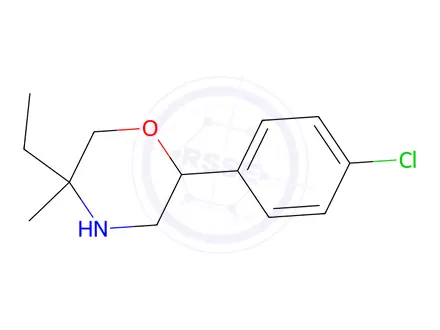Chemical structure of 2-(4-Chlorophenyl)-5-ethyl-5-methylmorpholine