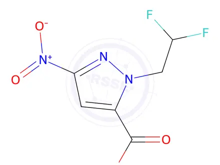 Chemical structure of 2-(2,2-difluoroethyl)-5-nitro-pyrazole-3-carboxylic acid