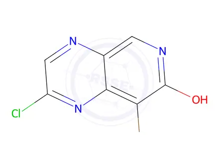 Chemical structure of 8-Bromo-2-chloropyrido[3,4-b]pyrazin-7-ol