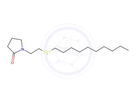 Chemical structure of 1-(2-(decylthio)ethyl)azacyclopentane-2-one