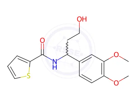 Chemical structure of N-[1-(3,4-Dimethoxyphenyl)-3-hydroxypropyl]thiophene-2-carboxamide