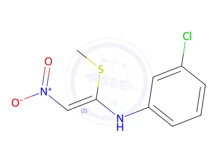 Chemical structure of 142168-78-3 3-chloro-N-[(Z)-1-(methylsulfanyl)-2-nitroethenyl]aniline 3B-004