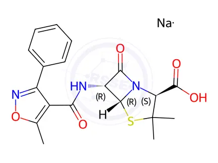 Chemical structure of Oxacillin sodium