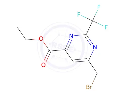 Chemical structure of Ethyl 6-(bromomethyl)-2-(trifluoromethyl)pyrimidine-4-carboxylate