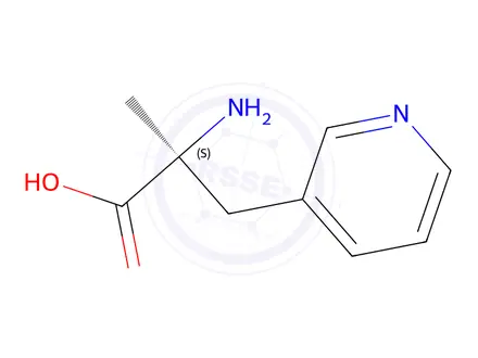 Chemical structure of (2S)-2-amino-2-methyl-3-(pyridin-3-yl)propanoic acid